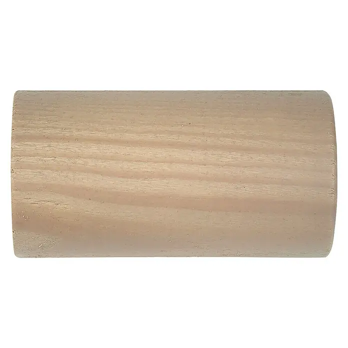 Elemento de unión de barra Ideas wood - Fresno, L x An x Al: 7 x 3,8 x 3,8 cm - Primer plano de una clavija de madera con una superficie lisa y bordes redondeados, ideal para proyectos artesanales.