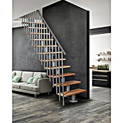 Atrium Mittelholmtreppe Dixi Vertical (Farbton Metall: RAL 9006, Breite: 70 cm, Buche, Gerade, Geschosshöhe: 222 cm - 300 cm) | BAUHAUS