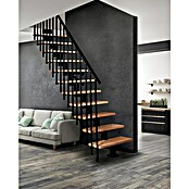 Atrium Mittelholmtreppe Dixi Vertical (Farbton Metall: RAL 9005, Breite: 70 cm, Buche, Gerade, Geschosshöhe: 222 cm - 300 cm) | BAUHAUS