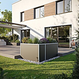 KGT Hochbeet (1,21 x 0,45 x 0,77 m, Aluminium, Silber)