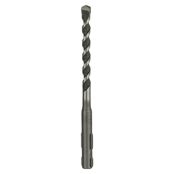Bosch Universalbohrer - Durchmesser Bohrer: 6 mm, 55 mm - Nahaufnahme eines SDS-Plus-Bohrers mit Wendelnut für Bohrmaschinen, ideal für Beton- und Mauerwerksarbeiten.