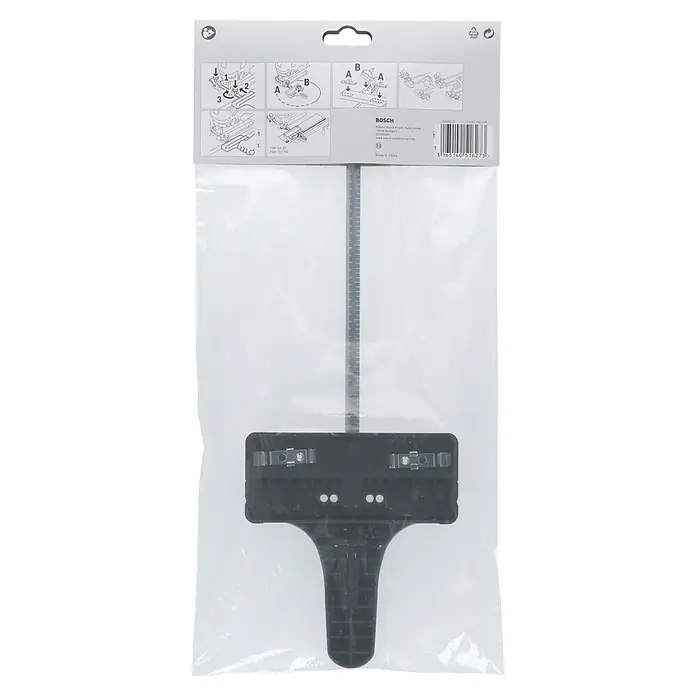 Bosch Parallelanschlag - Passend für: Bosch Stichsägen PST/GST - Bosch FSN RA 32 Führungsschiene Adapter in einer durchsichtigen Verpackung, für präzise Bohrungen und akkurate Ergebnisse bei Holzbearbeitungsprojekten.