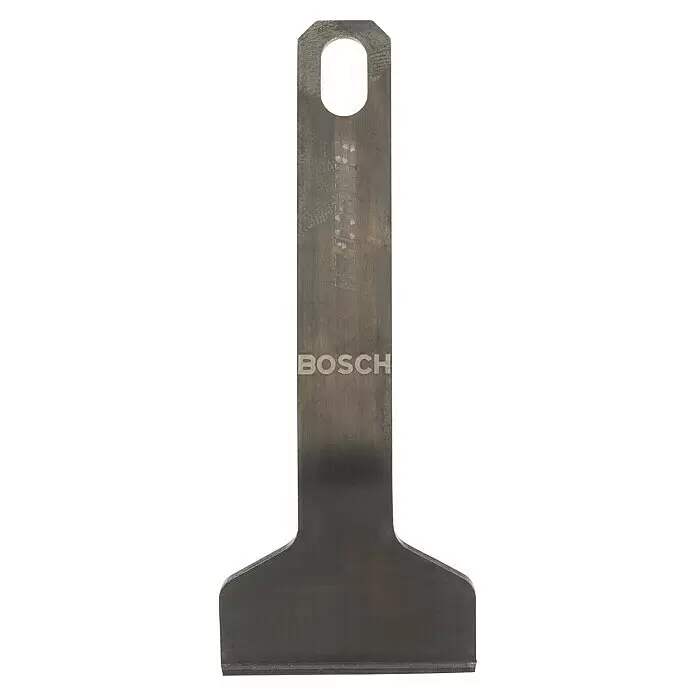 Bosch Cuchilla rascadora SM 40 HM - Ancho: 40 mm, Hoja roma - Herramienta de cincel de metal gris con hoja rectangular y orificio de montaje superior, con marca Bosch.