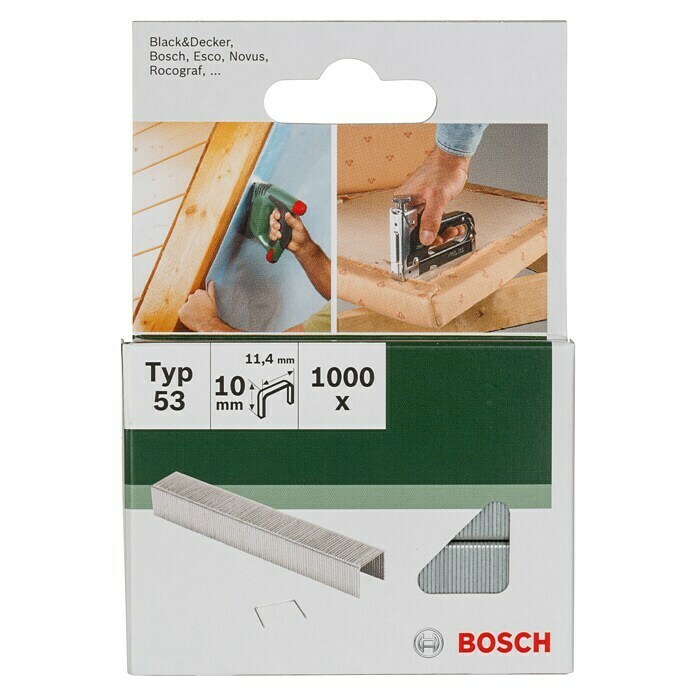 Bosch Feindrahtklammer Typ 53 (Länge: 10 mm, Rückenbreite: 11,4 mm, 1.000 Stk.)