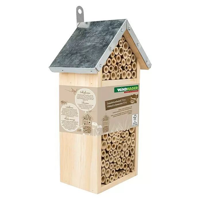 Windhager Insektenhotel TinyL x B x H: 26 x 15 x 9 cm, Spitzdach