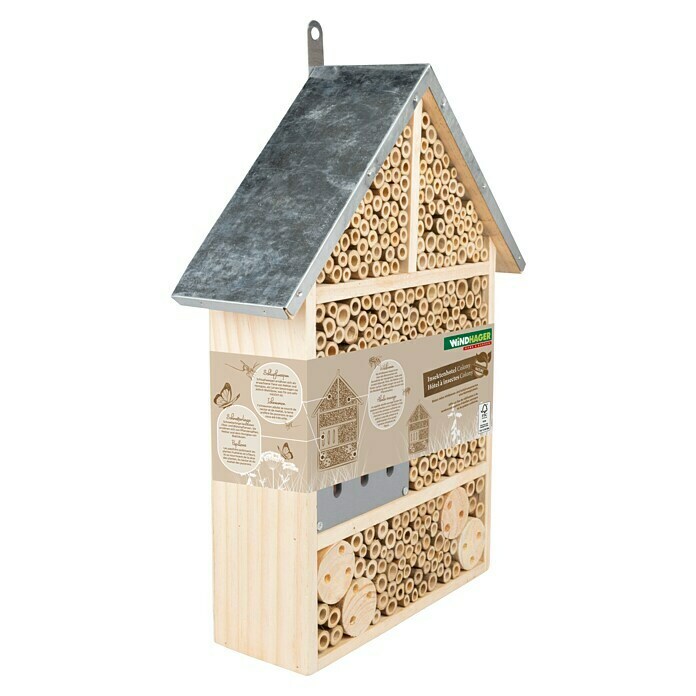 Windhager Insektenhotel Colony (L x B x H: 37 x 28 x 9 cm, Spitzdach) | BAUHAUS