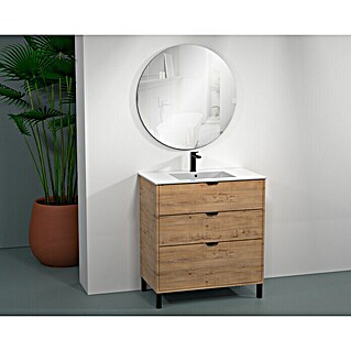 Mueble de lavabo Triana (L x An x Al: 38 x 60 x 85 cm, Roble, Efecto madera)