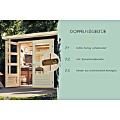 Karibu Gerätehaus Multi (Außenmaß inkl. Dachüberstand (B x T): 300 x 186,5 cm, Holz, Terragrau) | BAUHAUS