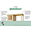 Karibu Gartenhaus Express 3 (Außenmaß inkl. Dachüberstand (B x T): 467 x 238 cm, Holz, Terragrau, Mit Anbau) | BAUHAUS