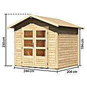 Karibu Gartenhaus Berlo 1 (Außenmaß inkl. Dachüberstand (B x T): 270 x 234 cm, Holz, Natur) | BAUHAUS