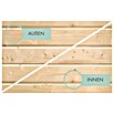 Karibu Gartenhaus Jupiter 4 A (Außenmaß inkl. Dachüberstand (B x T): 541,5 x 236,5 cm, Holz, Naturbelassen/Anthrazit, Mit Seitendach) | BAUHAUS