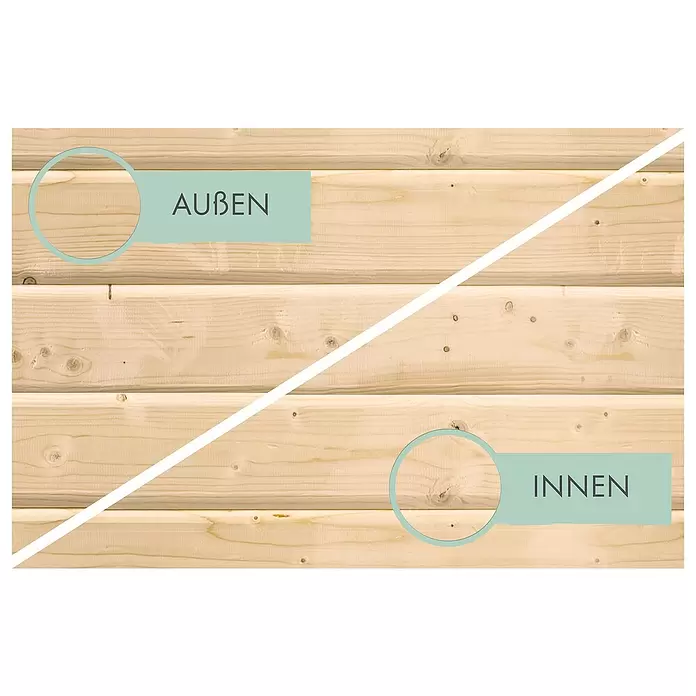 Karibu Gartenhaus DahmeAußenmaß inkl. Dachüberstand (B x T): 207 x 120 cm, Holz, Natur - Informationsansicht