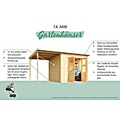 Karibu Gartenhaus (Außenmaß inkl. Dachüberstand (B x T): 240 x 175 cm, Holz, Vorvergraut, Ohne Seitendach) | BAUHAUS
