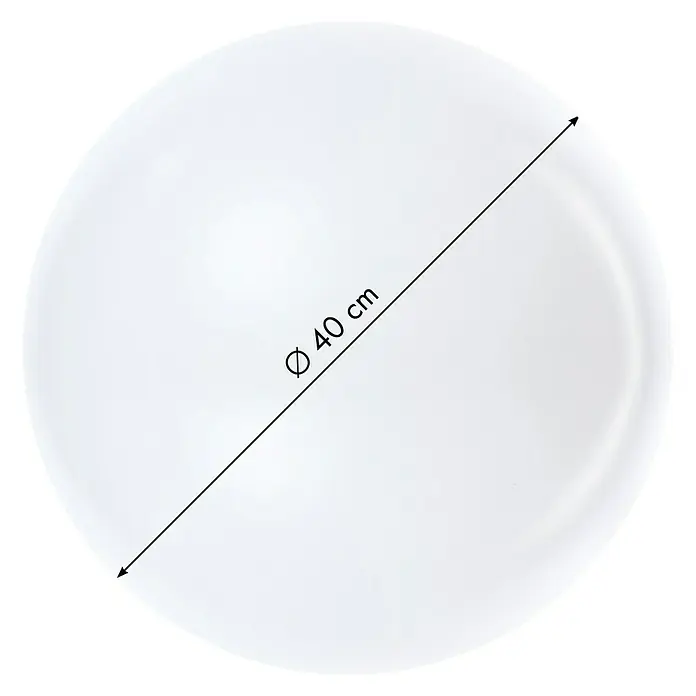 8 Seasons Design Shining Dekoleuchte rund Globe - 9 W, Weiß, Durchmesser: 40 cm - Abbildung einer weißen runden Telleroberfläche mit einem Durchmesser von 40 cm. Ideal für stilvolles Servieren.