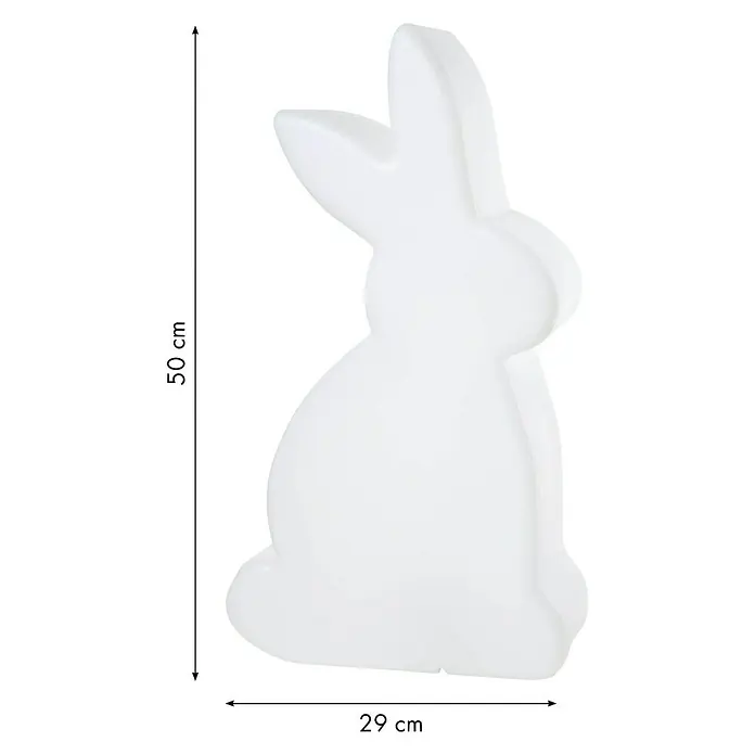 8 Seasons Design Shining Dekoleuchte Rabbit - 9 W, Weiß, L x B x H: 11 x 38 x 50 cm - Ein weißer Deko-Hase, der 50 cm hoch und 29 cm breit ist. Perfekt als Dekoration für Ostern oder als niedliches Accessoire für das Kinderzimmer.
