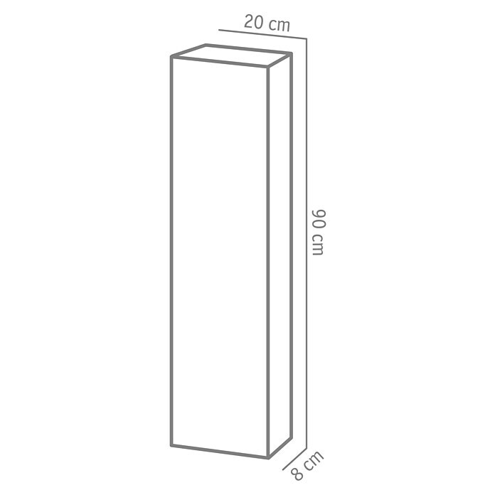 Diephaus Rechteckpalisade Mini (Anthrazit, 8 x 20 x 90 cm, Beton) | BAUHAUS