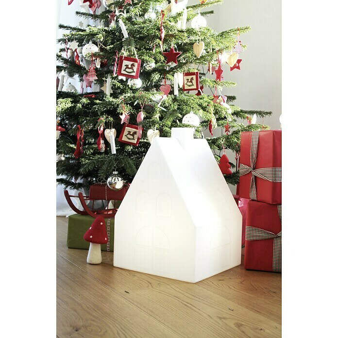 8 Seasons Design Shining LED-Dekoleuchte House (Weiß, L x B x H: 39 x 39 x 60 cm)