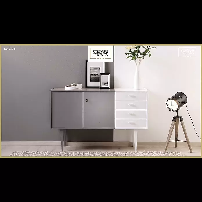 SCHÖNER WOHNEN-Farbe Home WeißlackReinweiß, Seidenmatt, 375 ml, Wasserbasiert - Kommode lackieren | SCHNER WOHNEN Home Bunt- und Weilack