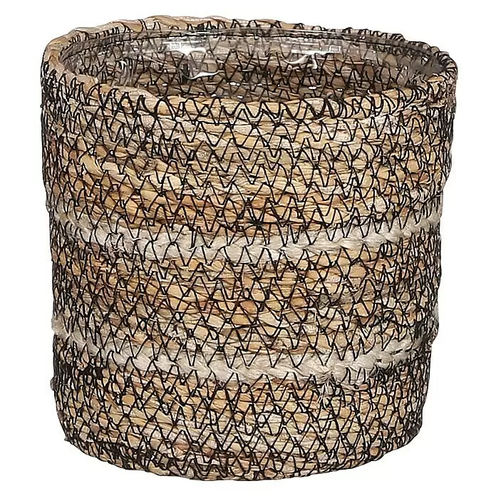 Mica Decorations Pflanzkorb CelestialAußenmaß (Ø x H): 12 x 12 cm, Naturmaterialien, Weiss