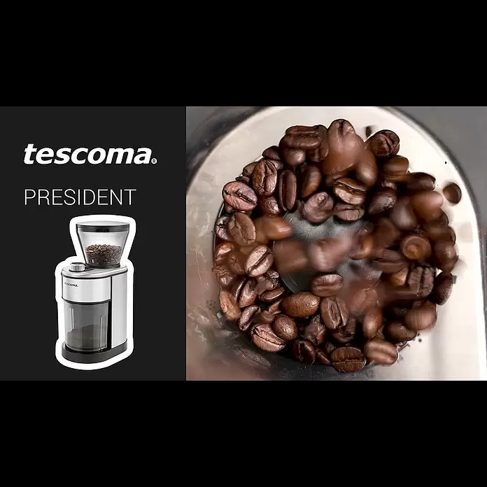 Kaffeemühle President - Silber/Schwarz, Edelstahl - Electric coffee grinder PRESIDENT