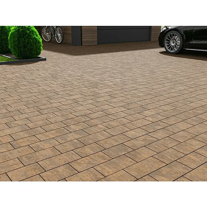 EHL Pflasterstein Top Drän - Sunset, 30 x 15 x 6 cm, Rechteckig - Braunfarbenes Pflastersteinmuster, das einen eleganten und zeitlosen Aussenbereich schafft. Ideal für Wege, Terrassen und Einfahrten im Garten.