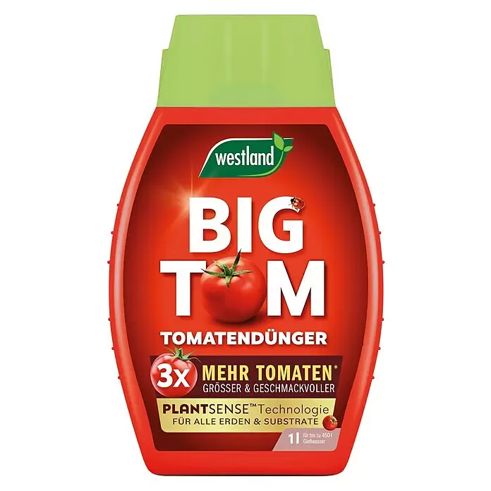 Westland Tomatendünger Big Tom - 1 l - Rote Westland BIG TOM Tomatendüngerflasche mit grünem Deckel, für mehr und geschmackvollere Tomaten.