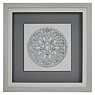 Cuadro Vitrina Gastor perla (Ornamentación redonda, An x Al: 48 x 48 cm)