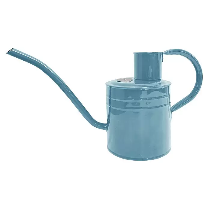 Kent & Stowe Gießkanne - Hellblau, 1 l - Blaue Metallgießkanne mit langem Ausgießer und gebogenem Griff.