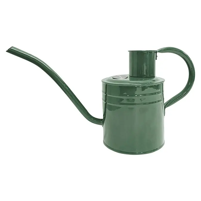 Kent & Stowe Gießkanne - Grün, 1 l - Eine grüne Gießkanne mit langem Ausguss und einem Griff auf der Rückseite, ideal für Zimmer- und Gartenpflanzen. Praktisch und stilvoll.