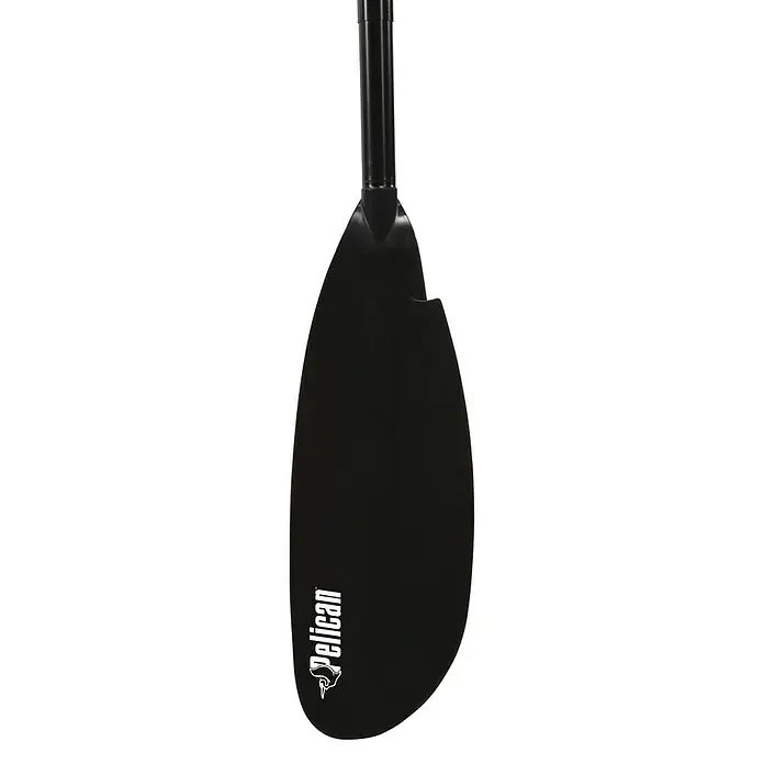 Pelican Kajak-Doppelpaddel Poseidon - Länge: 226 cm, Material Schaft: Aluminium - Schwarzes Paddel mit dem „Pelican“-Logo, ideal für Kajak- oder Kanufahrten auf dem Wasser.