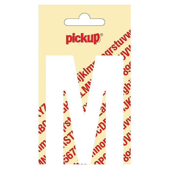 Pickup Sticker (Motief: M, Wit, Hoogte: 90 mm)