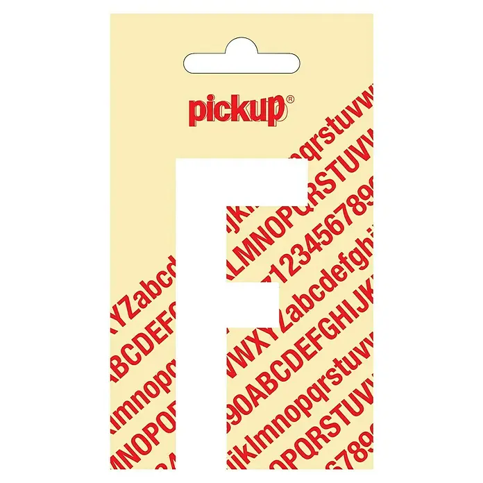 Pickup Aufkleber - Motiv: F, Weiß, Höhe: 90 mm - Aufkleberbogen mit dem Buchstaben F, ideal für die individuelle Gestaltung von Gegenständen und Oberflächen.