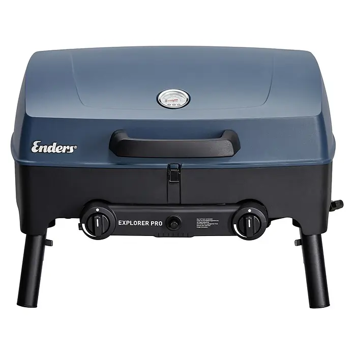 Enders Gasgrill Next Pro - Grillfläche (B x T): 48 x 32 cm, 4,4 kW, Anzahl Brenner: 2 Stk. - Produktansicht des Enders Explorer Pro Gasgrills, ideal für unterwegs mit robustem Design und integriertem Thermometer.