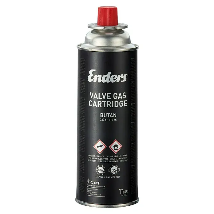 Enders Ventilkartusche - 227 g, Gesamtstückzahl: 1 Stk. - Enders Ventil-Gaskartusche mit 227 g - 410 ml Butan für Campingkocher, Grills und Heizgeräte.