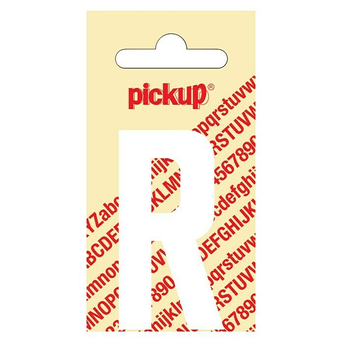 Pickup Sticker (Motief: R, Wit, Hoogte: 60 mm)