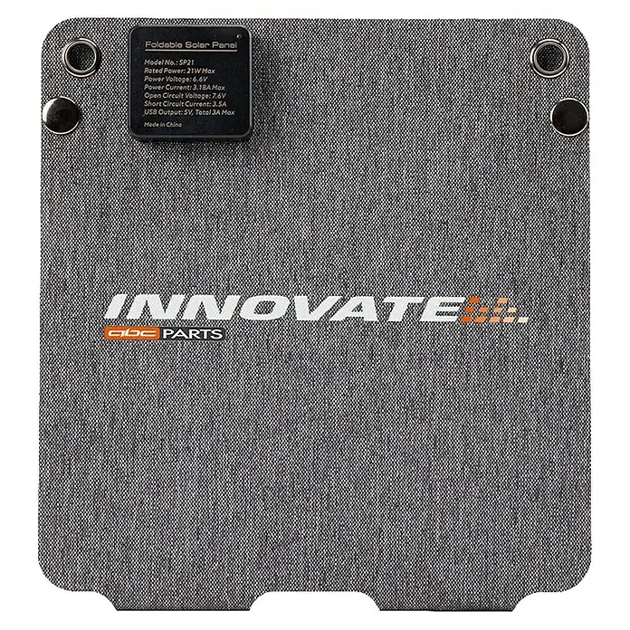Panel solar plegable Innovate - 21 W, 2 conexiones USB - El panel solar plegable Innovate SP21, potencia máxima de 21W, con salida USB, ideal para cargar en movimiento.