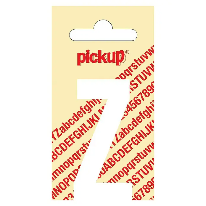 Pickup Aufkleber - Motiv: Z, Weiß, Höhe: 60 mm - Aufkleber 'Pickup' Nummer 7, ideal für Beschriftungen und Dekorationen.