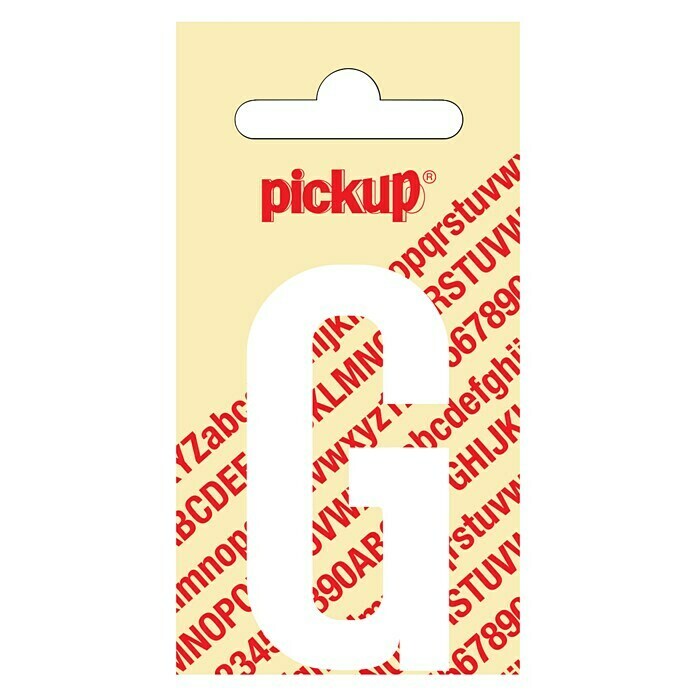 Pickup Etiqueta adhesiva (Motivo: G, Blanco, Altura: 60 mm)
