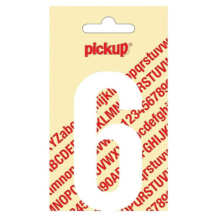 Pickup Sticker (Motief: 6, Wit, Hoogte: 90 mm)