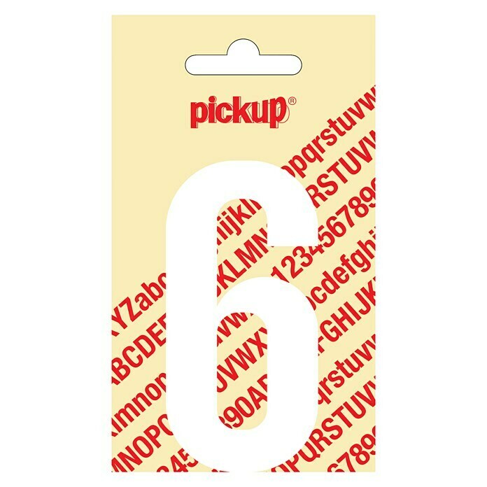 Pickup Sticker (Motief: 6, Wit, Hoogte: 90 mm)