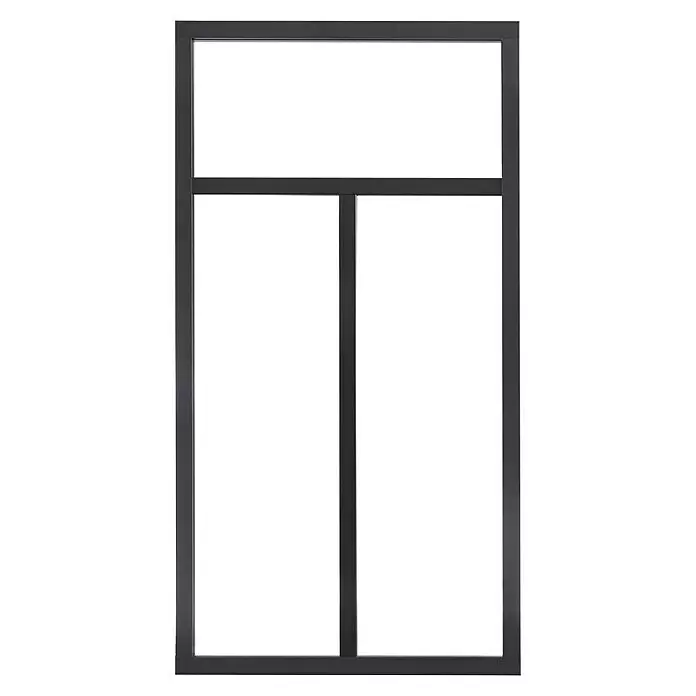 Kit atelier Pared de cristal - 632 x 1.200 mm, Vidrio de seguridad (ESG) - Marco de ventana metálico gris oscuro, dividido horizontal y verticalmente.