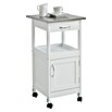 Carro de cocina con puertas (L x An x Al: 37 x 37 x 76 cm, Blanco/Acero inoxidable)