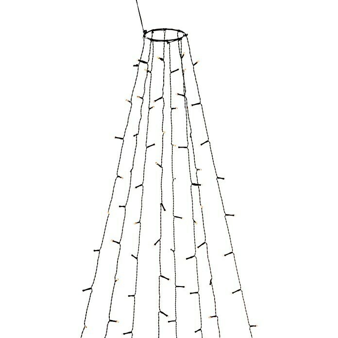 Konstsmide LED-Lichterkette Baummantel mit Ring (Außen, 400-flammig, Länge: 14 m, Schwarz)
