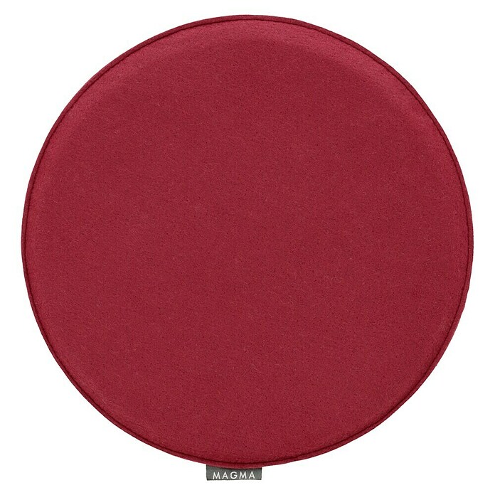 Sitzkissen rund Carl (Ø x H: 35 x 2 cm, Weinrot, 100 % Polyester)