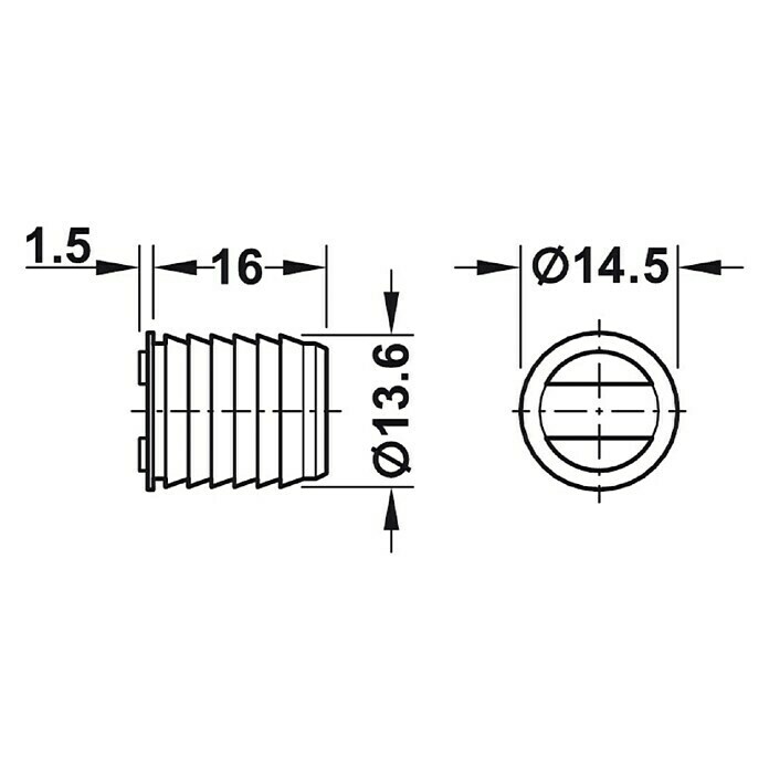 Häfele Cierre magnético (Fuerza de adherencia: 3,5 kg, Ø x L: 13,6 x 17,5 mm, Marrón)