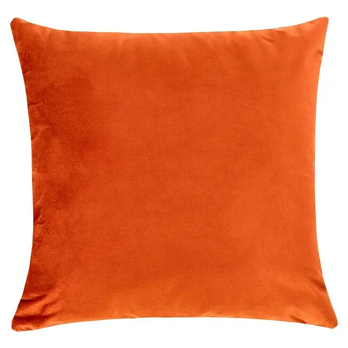Kissen Finja - Potters Clay, 45 x 45 cm, 100 % Polyester - Ein quadratisches, orangefarbenes Dekokissen aus weichem Stoff, ideal für Sofa oder Bett, bringt Wärme und Farbe in jeden Raum.