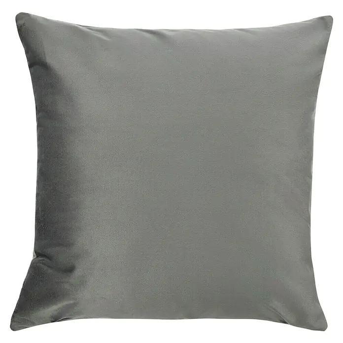 Kissen Finja - Charcoal Grey, 45 x 45 cm, 100 % Polyester - Nahaufnahme eines quadratischen grauen Samtkissens, das weich und bequem aussieht, perfekt für die Dekoration Ihres Zuhauses.