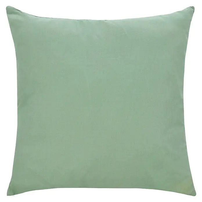 Kissen Velvet - Silt Green, 45 x 45 cm, 100 % Baumwolle - Nahaufnahme eines mintgrünen Kissens mit quadratischer Form und weicher Textur, ideal als Dekoration für jeden Wohnraum.