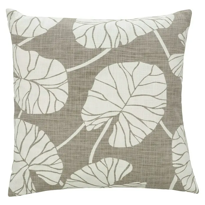 Kissen Jorg - Pumice Stone, 45 x 45 cm, 100 % Baumwolle - Dekorative Kissen mit Blätterdesign. Das Kissen ist perfekt, um Ihrem Zuhause einen Hauch von Stil zu verleihen und gleichzeitig Komfort zu bieten.