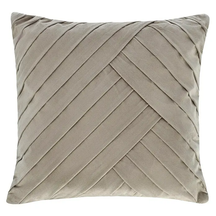 Kissen Hannah - Pumice Stone, 45 x 45 cm, 100 % Polyester - Dekorative quadratische Kissen mit geflochtenem Design. Elegantes und stilvolles Kissen für Wohnzimmer und Schlafzimmer.